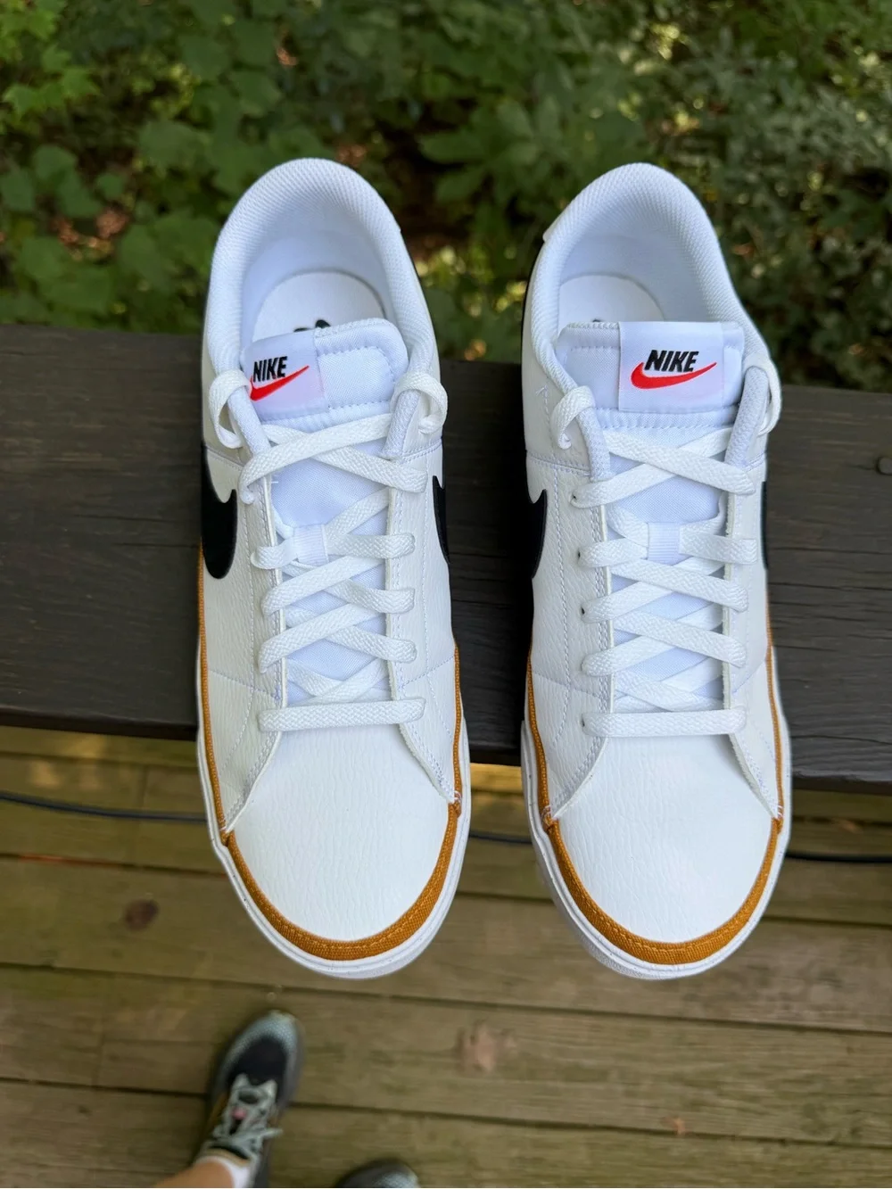 Nike Court Legacy Men’s Low Top Lace-Up Sneakers White/Black/Gold DH3162-100